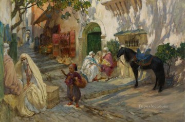 フレデリック・アーサー・ブリッジマン Painting - アルジェリアの街路 フレデリック・アーサー・ブリッジマン